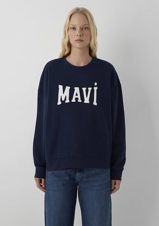 Mavi Logo Baskılı Lacivert Sweatshirt 1S10580-80872