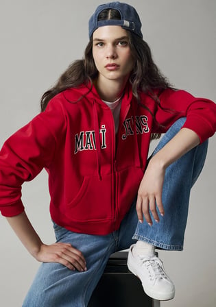 Mavi Jeans Kapüşonlu Kırmızı Sweatshirt 1S10587-86417