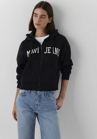 Kapüşonlu Siyah Sweatshirt 1S10587-900