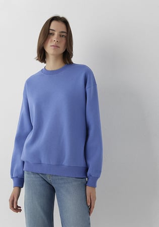 Bisiklet Yaka Mor Basic Sweatshirt 1610198-70662