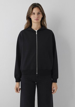 Kapüşonlu Fermuarlı Siyah Sweatshirt 1S10569-900