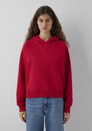 Kapüşonlu Kırmızı Basic Sweatshirt 1S10577-86417
