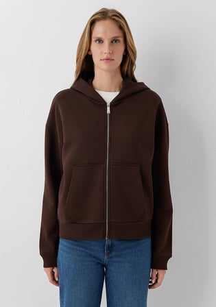 Kapüşonlu Kahverengi Basic Sweatshirt 1S10570-70236