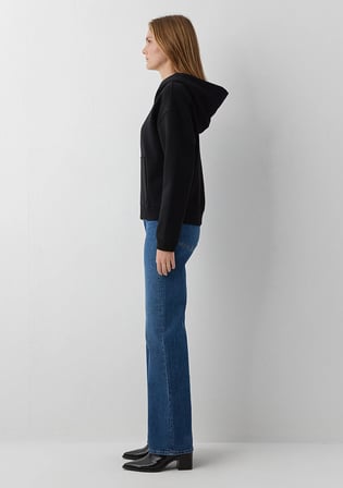 Kapüşonlu Siyah Basic Sweatshirt 1S10570-900