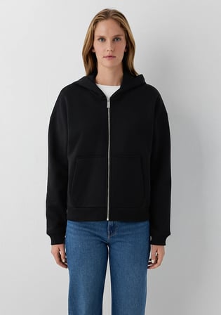 Kapüşonlu Siyah Basic Sweatshirt 1S10570-900
