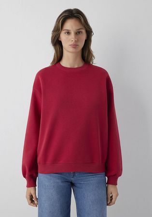 Bisiklet Yaka Kırmızı Basic Sweatshirt 1610198-70391