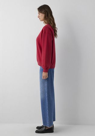 Bisiklet Yaka Kırmızı Basic Sweatshirt 1610198-70391