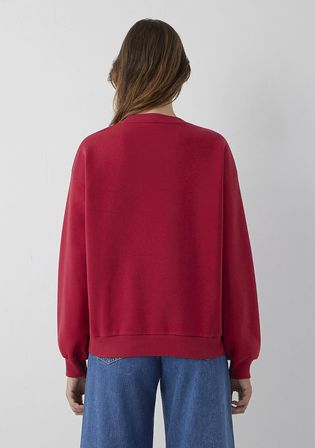 Bisiklet Yaka Kırmızı Basic Sweatshirt 1610198-70391