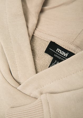 Mavi Baskılı Kapüşonlu Bej Sweatshirt 6S10209-70039