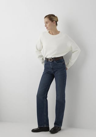 Sky Classic Denim Puslu Koyu Mavi Jean Pantolon 1010627-A3797