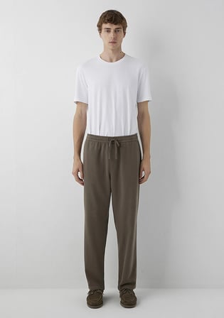 Keten (Tencel TM) Lyocell Karışımlı Kahverengi Jogger Pantolon 0010628-70376
