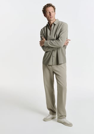 Keten (Tencel™) Lyocell Karışımlı Gri Jogger Pantolon 0010628-70146