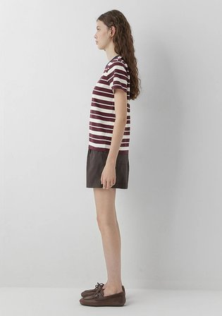 Bordo Çizgili Tişört 1614188-87982