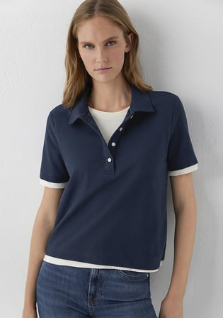 Çift Katlı Lacivert Polo Tişört 1614186-90372