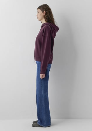 Kapüşonlu Fermuarlı Bordo Sweatshirt 1S10566-70434
