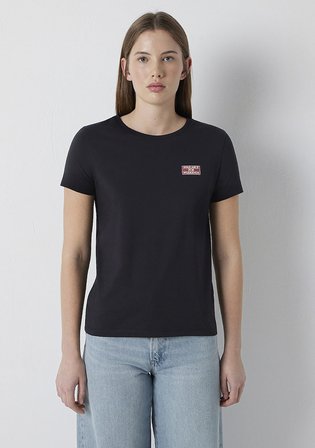 Slogan Baskılı Siyah Tişört 1614263-900