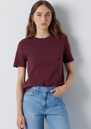 Bordo Basic Tişört 1612916-70396