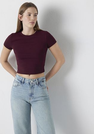 Bordo Basic Tişört 1600814-70422