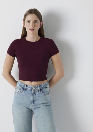 Bordo Basic Tişört 1600814-70422