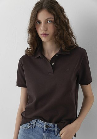Mavi Logo Baskılı Kahverengi Polo Tişört 1614192-70240