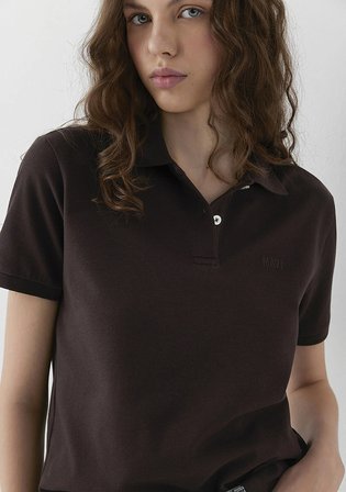 Mavi Logo Baskılı Kahverengi Polo Tişört 1614192-70240