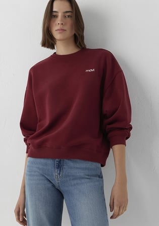 Mavi Logo Baskılı Bordo Sweatshirt 1S10490-85633