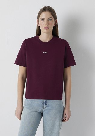 Mavi Logo Baskılı Bordo Tişört 1612829-70434