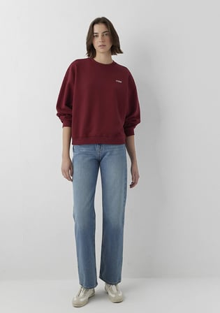 Mavi Logo Baskılı Bordo Sweatshirt 1S10490-85633
