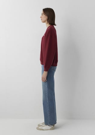 Mavi Logo Baskılı Bordo Sweatshirt 1S10490-85633