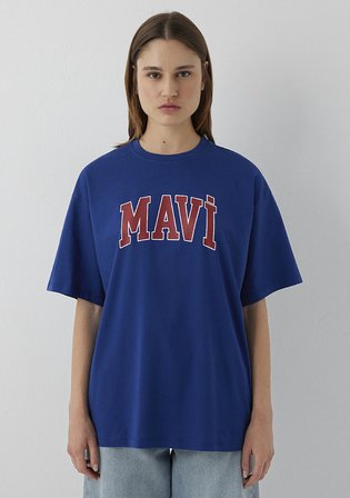 Mavi Logo Baskılı Mavi Tişört 1600843-70758