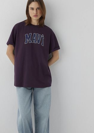 Mavi Logo Baskılı Mor Tişört 1600843-70635