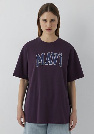 Mavi Logo Baskılı Mor Tişört 1600843-70635