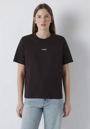 Mavi Logo Baskılı Kahverengi Tişört 1612829-70240