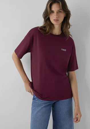 Mavi Logo Baskılı Bordo Tişört 1611309-90705