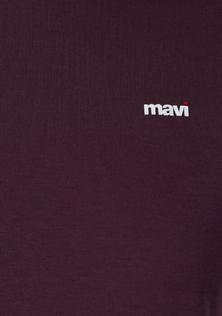 Mini Mavi Logo Baskılı İnterlok Kahverengi Basic Tişört 1612122-70223