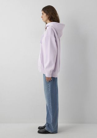 Mavi Logo Baskılı Kapüşonlu Lila Sweatshirt 1600361-70512