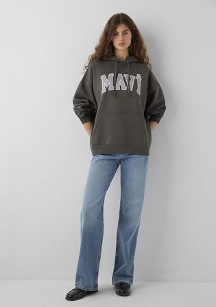 Kapüşonlu Yeşil Sweatshirt 1600361-71598