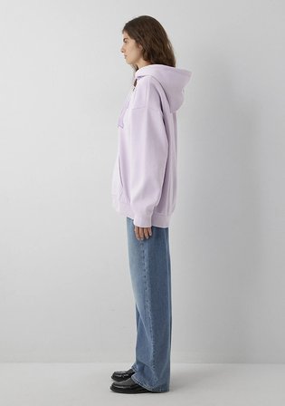 Mavi Logo Baskılı Kapüşonlu Lila Sweatshirt 1600361-70512