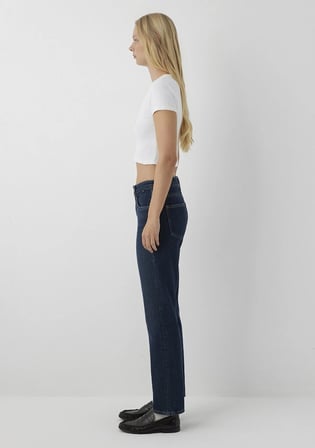 New york 90lar Classics Denim Puslu Derin Mavi Jean Pantolon 101441-A3862