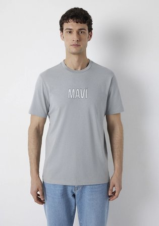 Mavi Logo Gri Tişört 0613186-70098