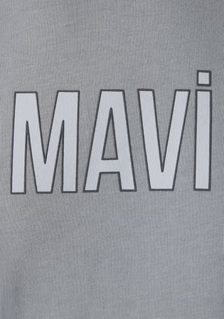 Mavi Logo Gri Tişört 0613186-70098
