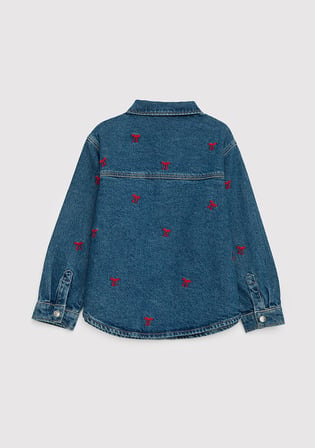 Mavi 7210002-A4164 LUYU 90lar Kurdele Nakışlı Koyu Mavi Denim Gömlek