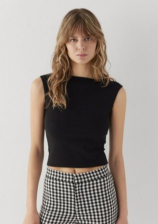 Siyah Crop Tişört 1614384-900