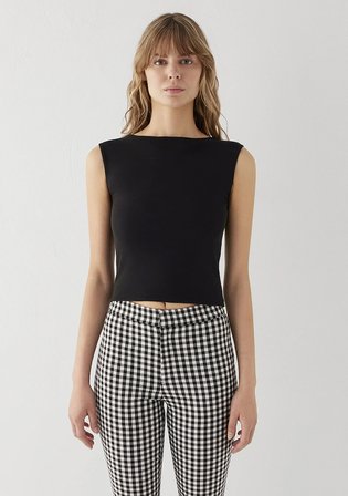 Siyah Crop Tişört 1614384-900