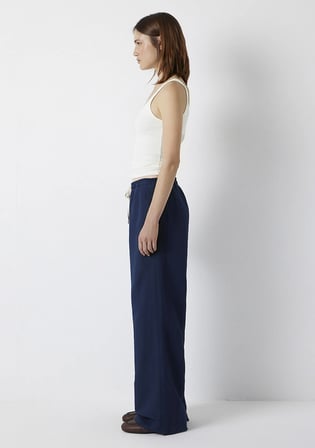 Keten Karışımlı Lacivert Pantolon 1011269-82318
