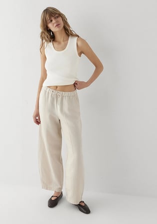 Keten Karışımlı Bej Pantolon 1011196-70134