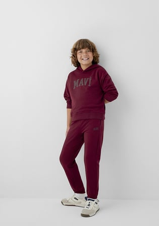 Mavi 6010024-70394 Mavi Logo Baskılı Bordo Eşofman Altı