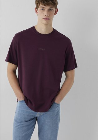 Mavi Logo Bordo Basic İnterlok Tişört 0613102-70434