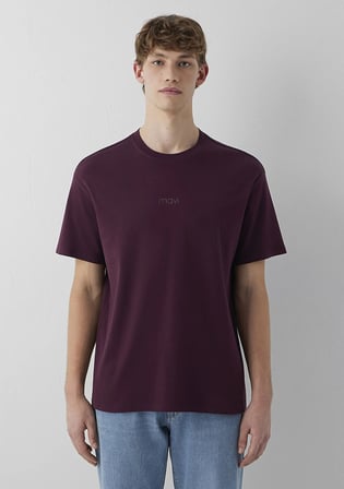 Mavi Logo Bordo Basic İnterlok Tişört 0613102-70434