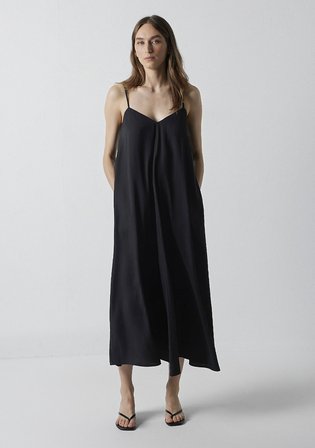 Siyah Midi Elbise 1310949-900